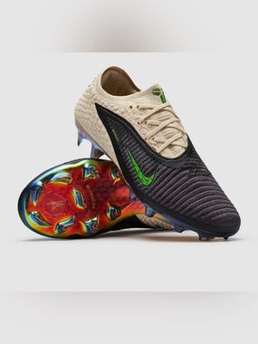 Nike Men’s Soccer Cleats in Black, Beige and Green Kobe Phantom 6 Low Elite SE